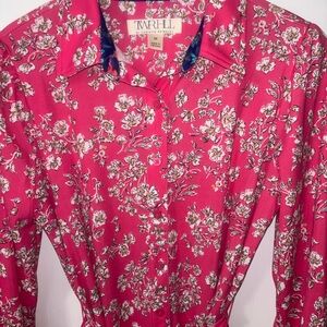 TWRHLL Pink Floral Button Up Dress  - Size Medium